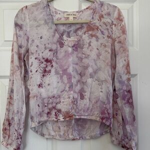 Cloth & Stone Pink and Purple Splatter Blouse